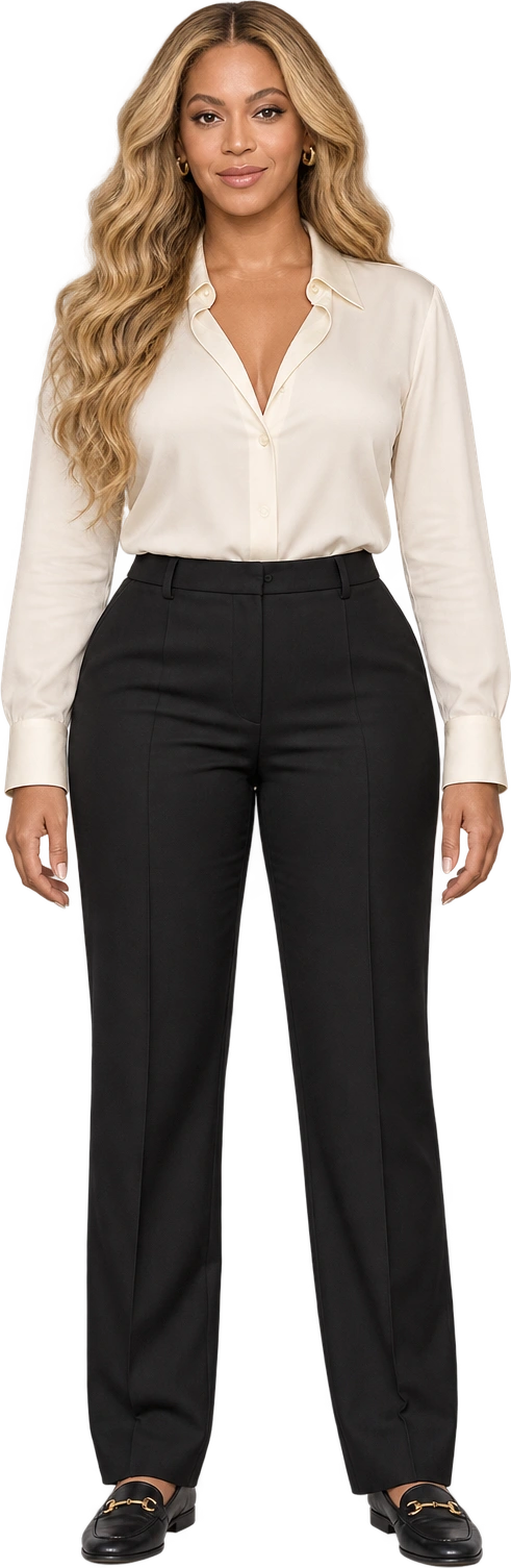 Illustrated likeness of Beyoncé, Illustrated likeness · dated reported stature. Bandmate-reported stature · 5 ft 6 in · ELLE, April 2017 · footwear not stated: 1.6764 meters.
