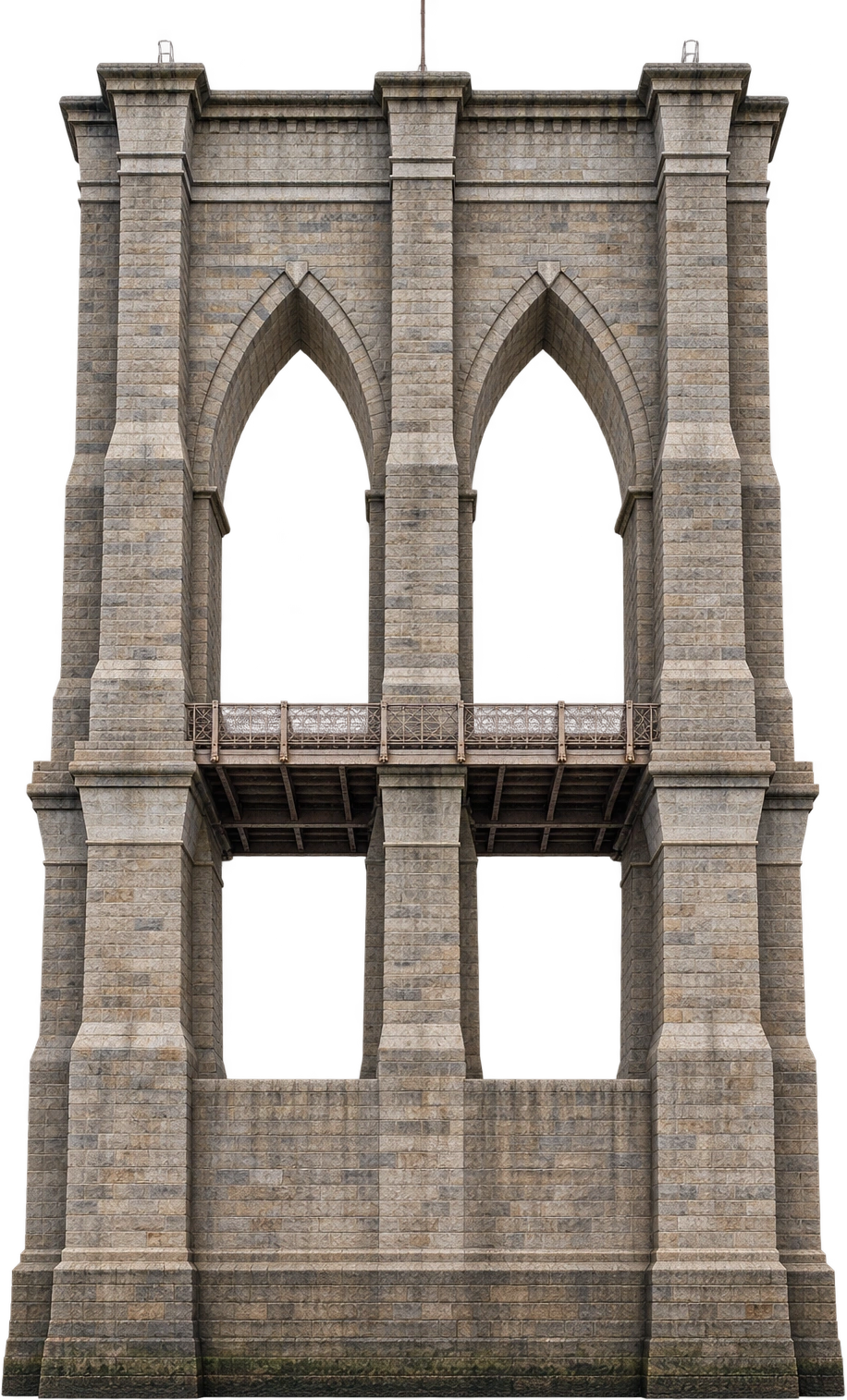 Brooklyn Bridge, New York City, USA. Tower above high water · 276 ft 6 in: 84.2772 meters.