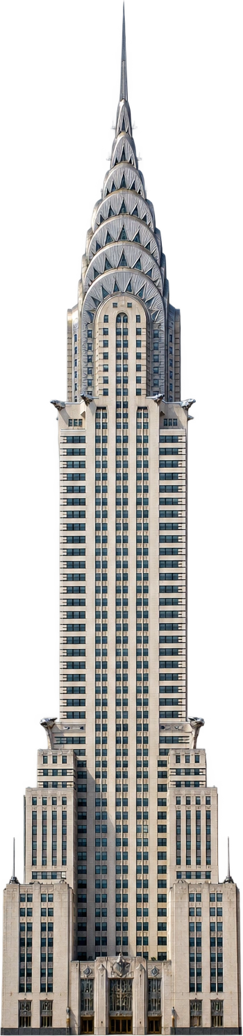 Chrysler Building, New York, USA. Full height, including architectural spire: 318.9 meters.