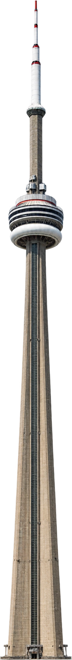 CN Tower, Toronto, Canada. Full tower height, including antenna: 553.33 meters.