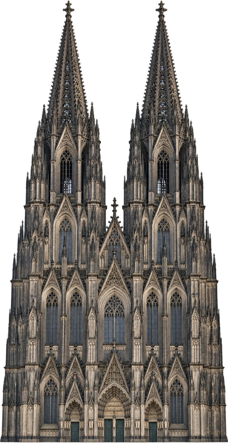 Cologne Cathedral, Cologne, Germany · southern tower reference. Southern tower tip · Cologne Tourism 157.22 m listing: 157.22 meters.