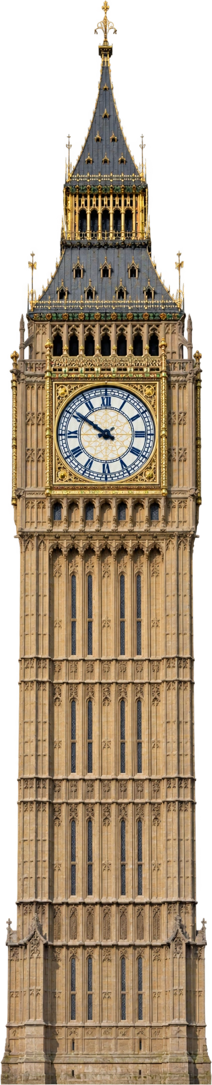 Elizabeth Tower, London, UK · Big Ben’s tower. Full tower height: 96 meters.