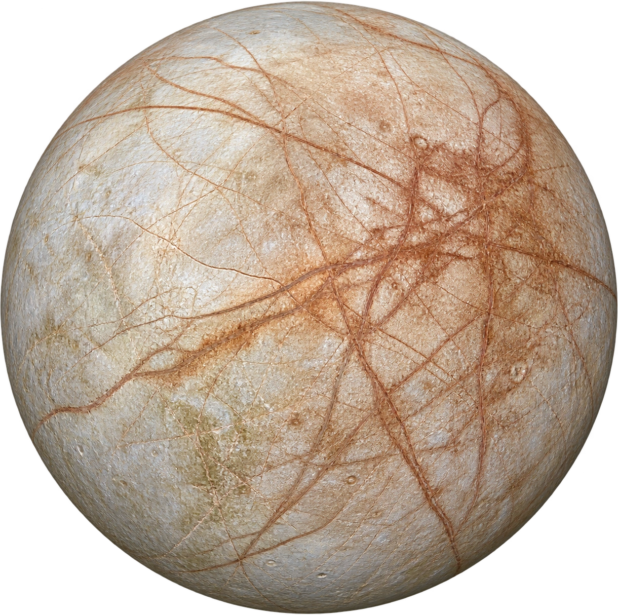Europa, Mean-diameter reference · idealized sphere. Mean diameter · twice JPL mean radius: 3121600 meters.