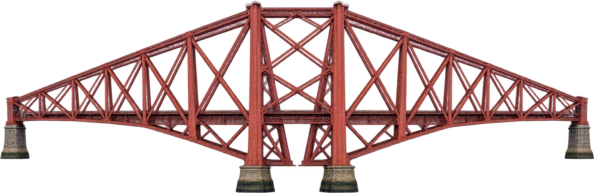 Forth Bridge, Firth of Forth, Scotland · bounded cantilever profile. Highest steelwork above high water · 110 m: 110 meters.