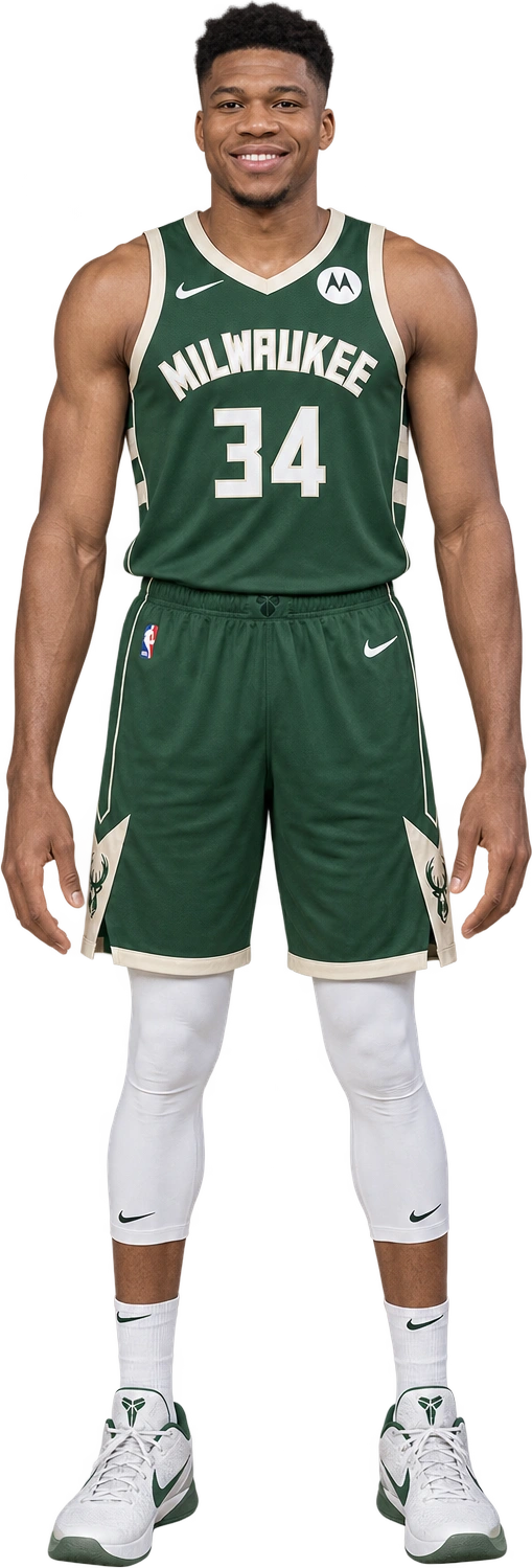 Illustrated likeness of Giannis Antetokounmpo, Illustrated likeness · listed stature. NBA listed stature · 6 ft 11 in · footwear not stated: 2.11 meters.