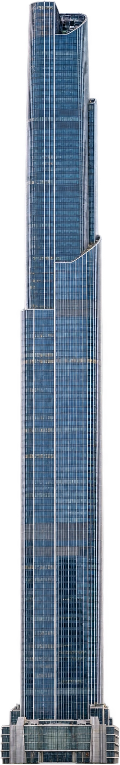 Guangzhou CTF Finance Centre, Guangzhou, China. Architectural and tip height: 530 meters.