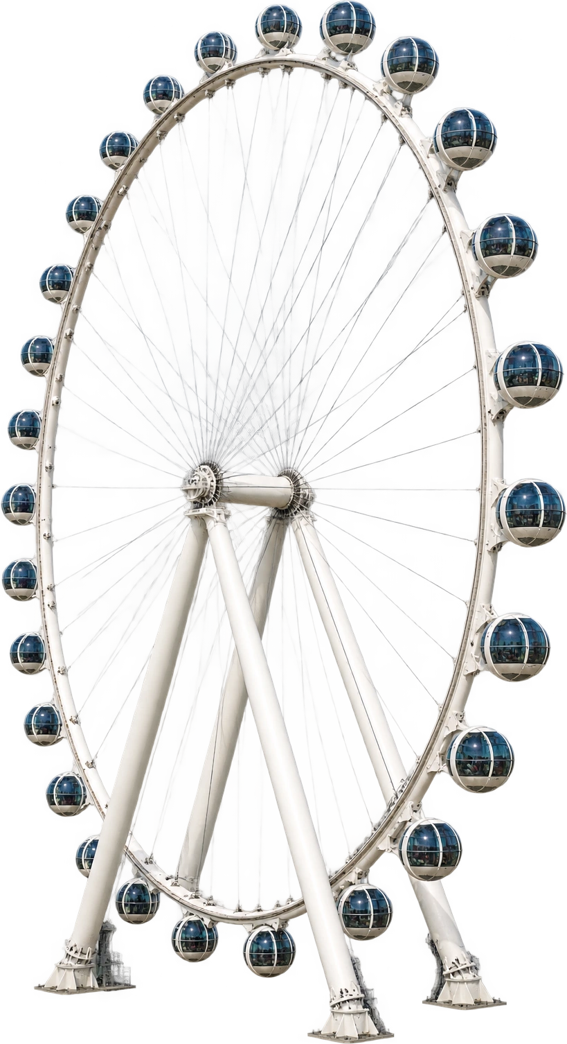 High Roller, Las Vegas, Nevada, USA. Total observation-wheel height · 550 ft: 167.64 meters.