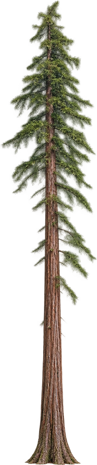 Hyperion, Coast redwood · California, United States. Tree base to living crown · 2019 measurement: 116.07 meters.