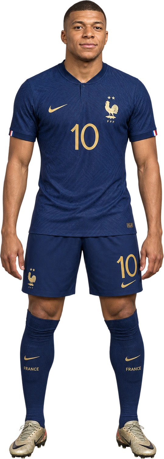 Illustrated likeness of Kylian Mbappé, Illustrated likeness · listed stature. Real Madrid listed stature · 1.78 m · footwear not stated: 1.78 meters.