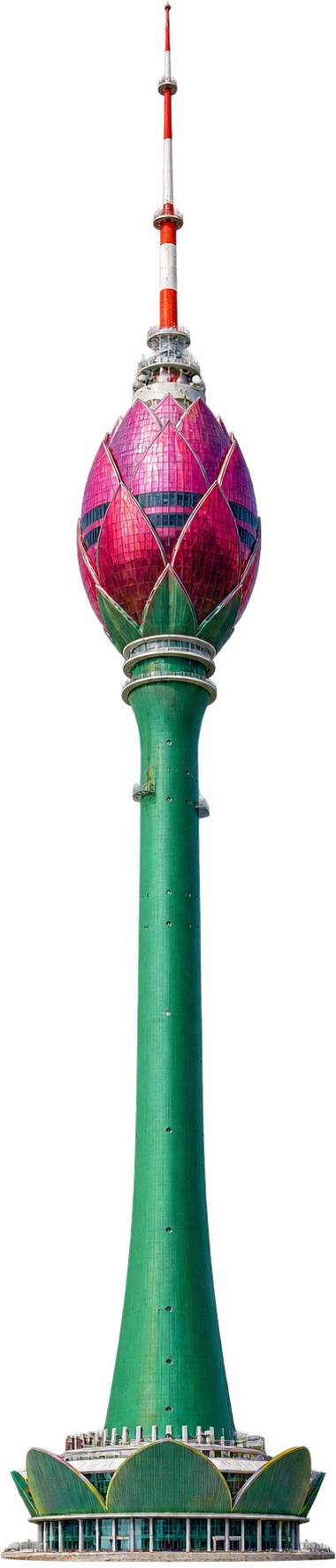 Lotus Tower, Colombo, Sri Lanka. Full tower height including antenna above lotus head: 350 meters.