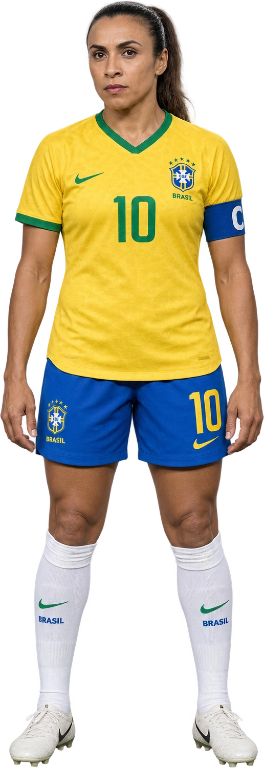 Illustrated likeness of Marta, Illustrated likeness · listed stature. Orlando Pride listed stature · 5 ft 4 in · footwear not stated: 1.6256 meters.