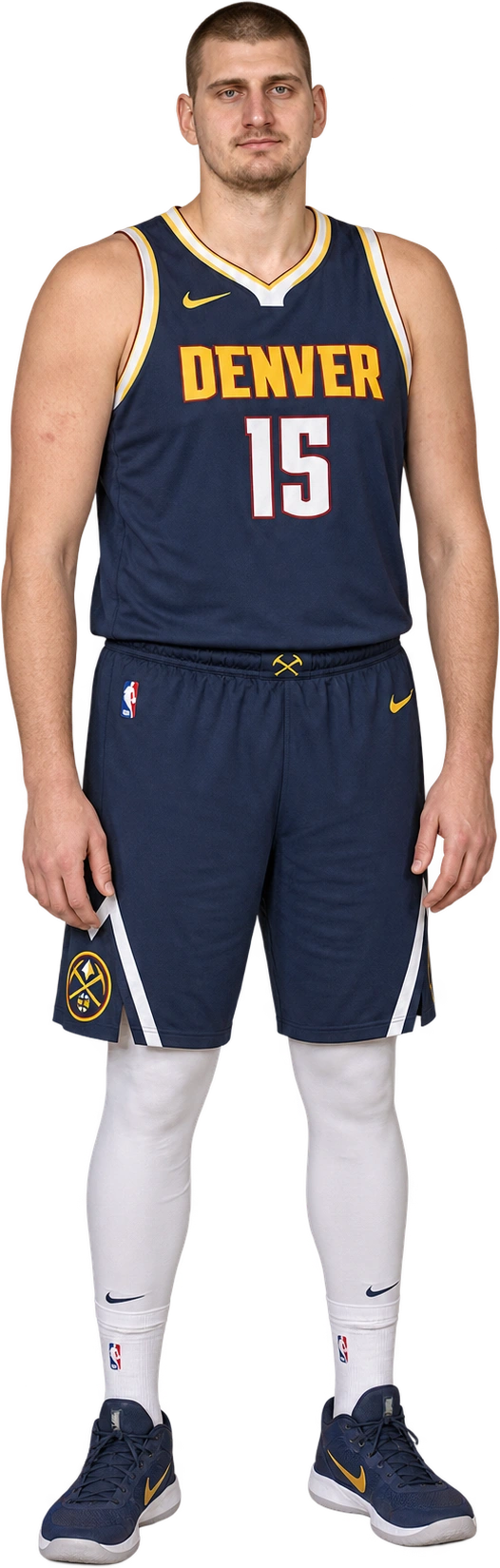 Illustrated likeness of Nikola Jokić, Illustrated likeness · listed stature. NBA listed stature · 6 ft 11 in · footwear not stated: 2.11 meters.