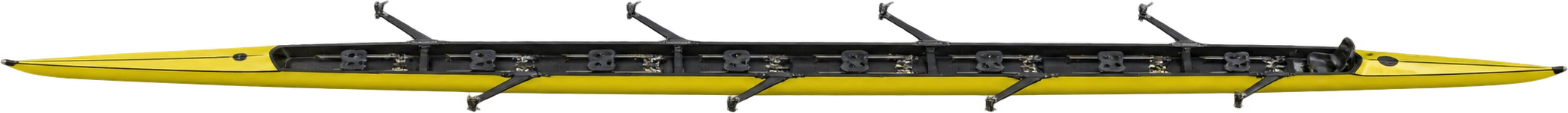 Olympic-class rowing shell, Empacher X C R 80 · coxed racing eight reference. Manufacturer-listed shell length · 17.25 meters: 17.25 meters.
