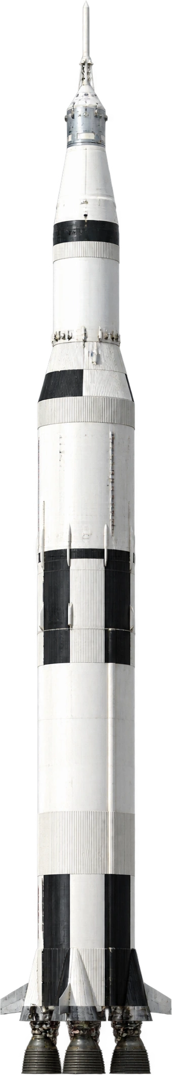 Saturn V, NASA · Apollo program. Full launch vehicle height: 111 meters.