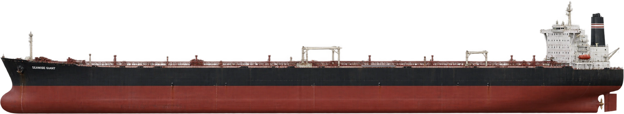 Seawise Giant, Enlarged supertanker · historical Seawise Giant configuration. Length overall · enlarged hull: 458.45 meters.