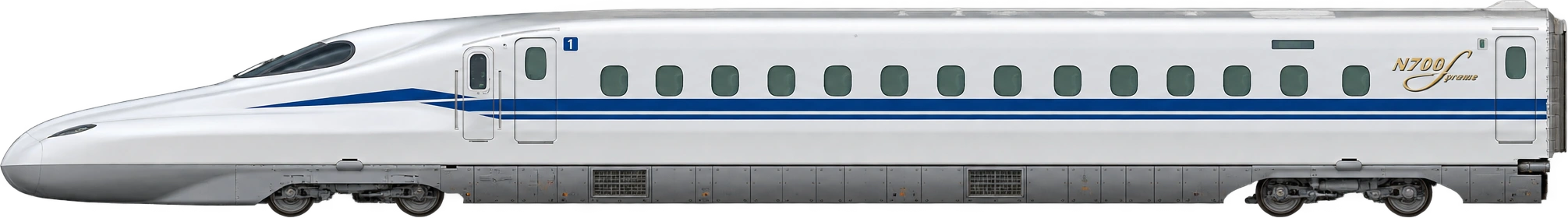 Shinkansen N700S, JR Central · 2020-series lead car. Maximum car-body height · rear portion of lead car: 3.6 meters.