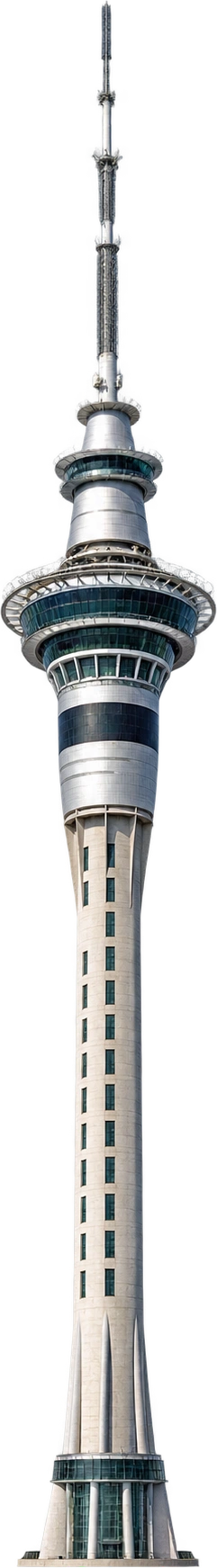 Sky Tower, Auckland, New Zealand. Full structure including communications mast: 328 meters.