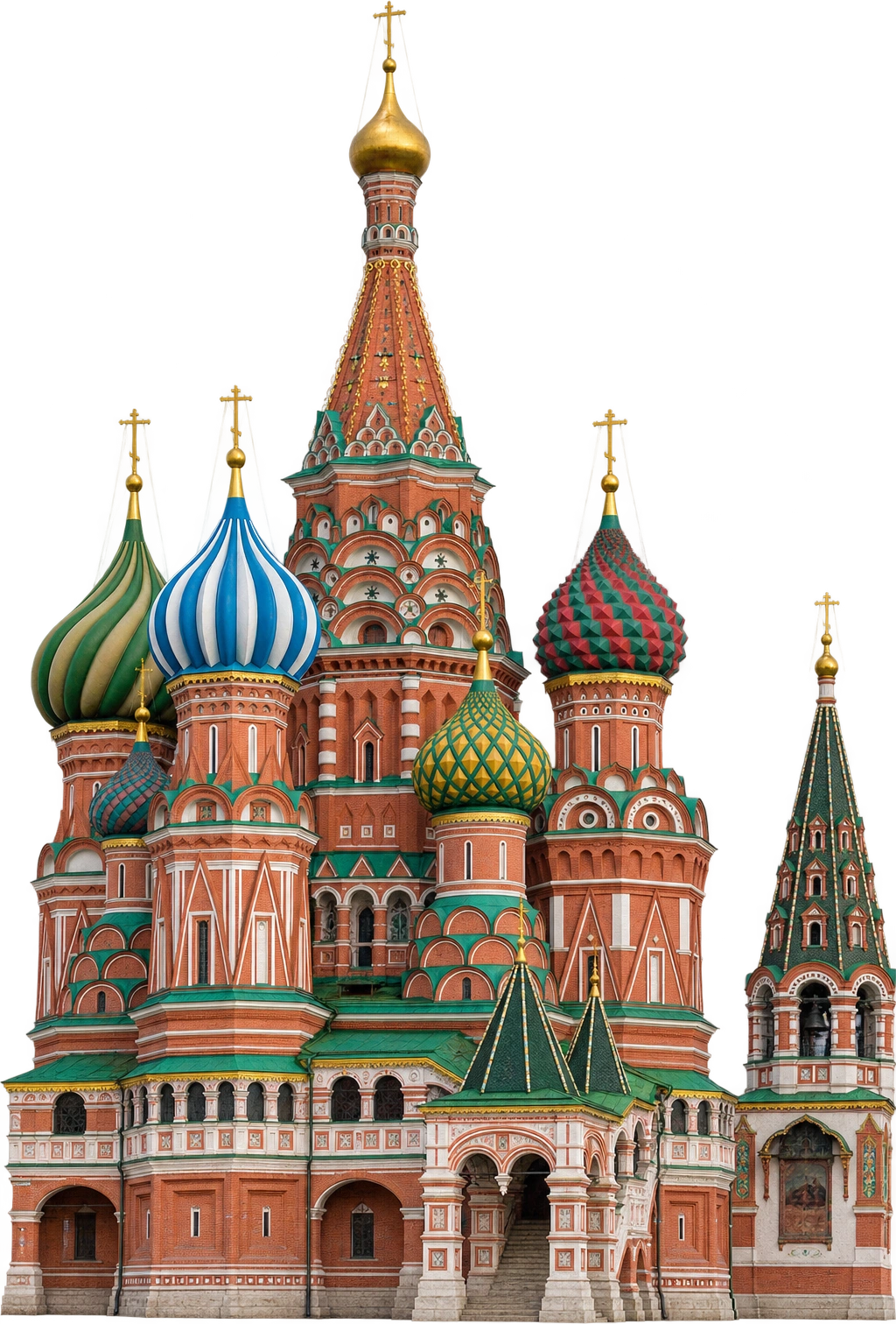 St. Basil’s Cathedral, Red Square, Moscow, Russia. Central exterior tower · 65 m: 65 meters.