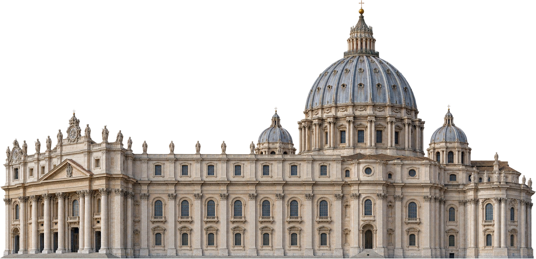 St. Peter’s Basilica, Vatican City. Base to cross above the dome · 136.57 m: 136.57 meters.