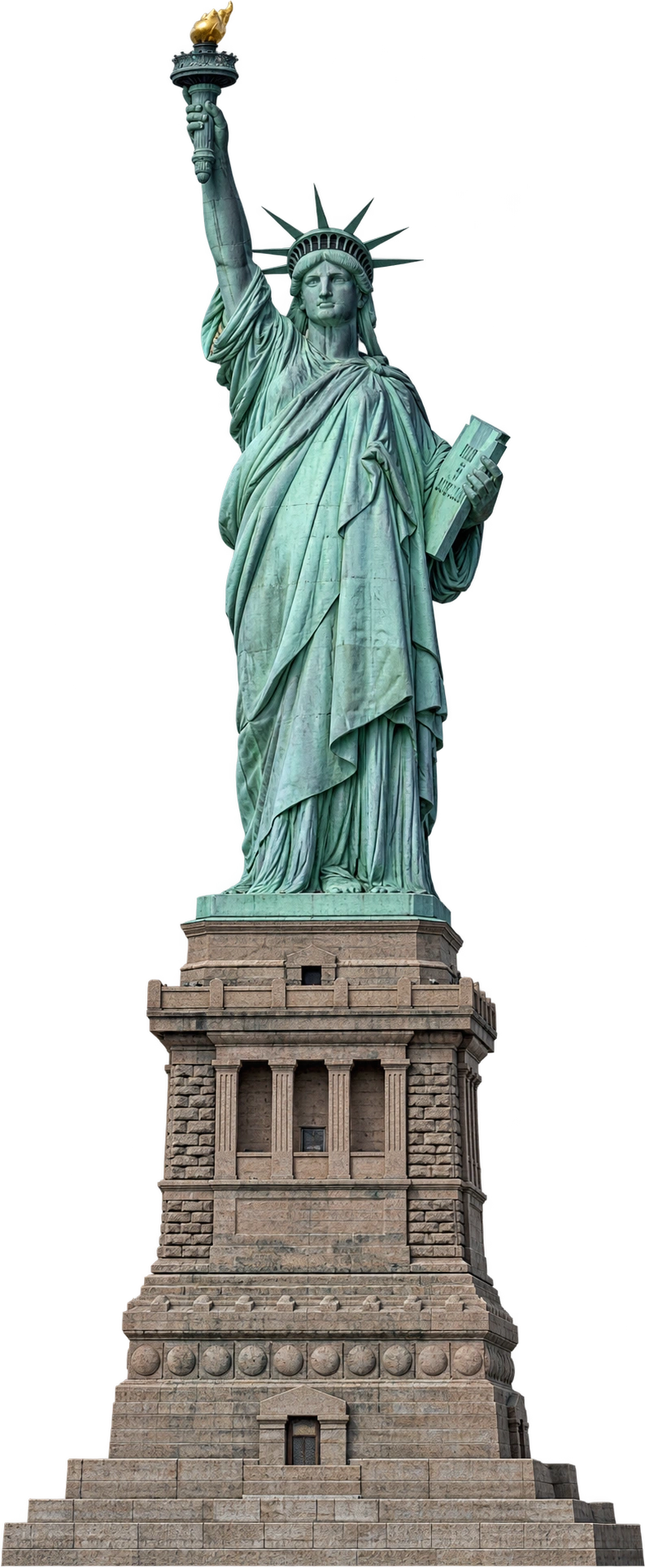 Statue of Liberty, New York, USA. Ground to torch, including pedestal: 92.99 meters.