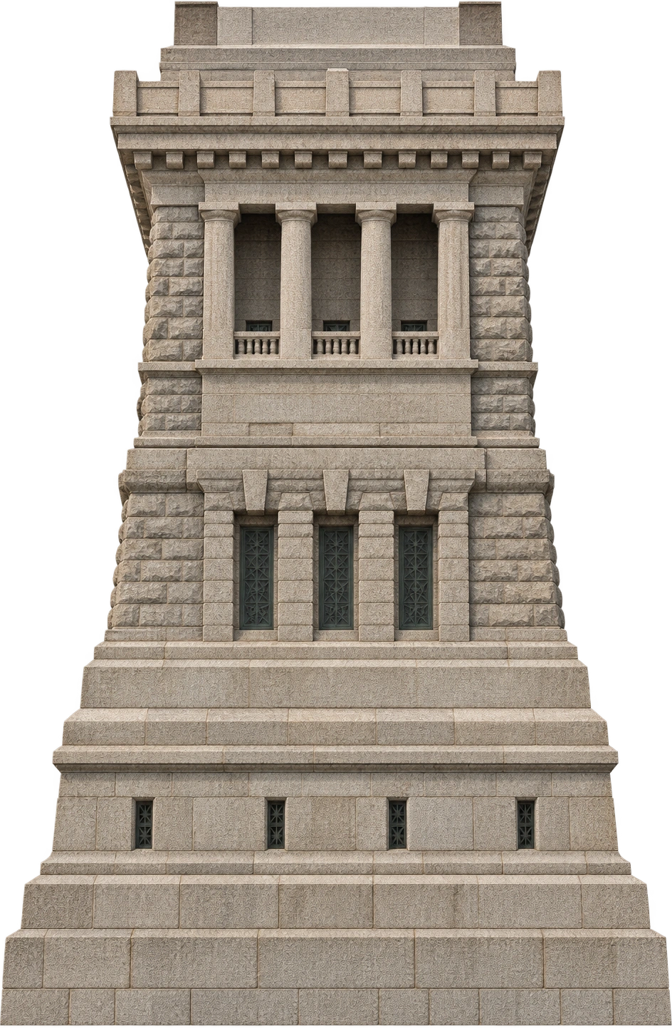 Statue of Liberty pedestal, Liberty Island, New York, USA · component view. Pedestal above its foundation · 89 ft: 27.1272 meters.