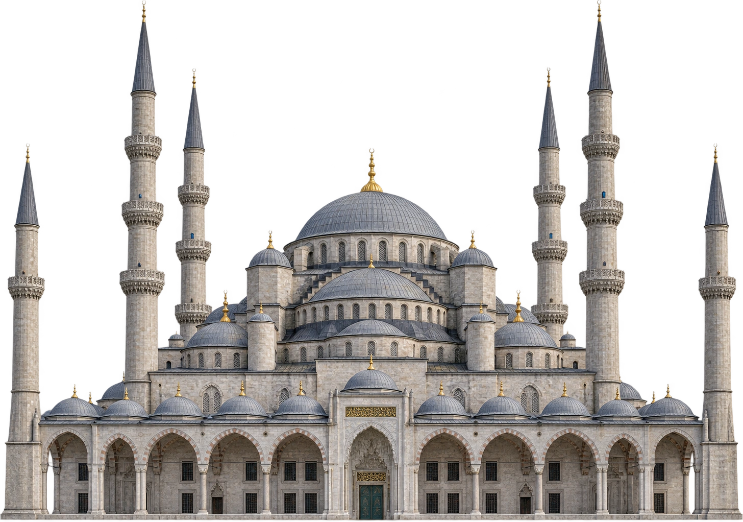 Sultan Ahmed Mosque, Istanbul, Türkiye · minaret-height reference. Minaret tip height · 64 m: 64 meters.