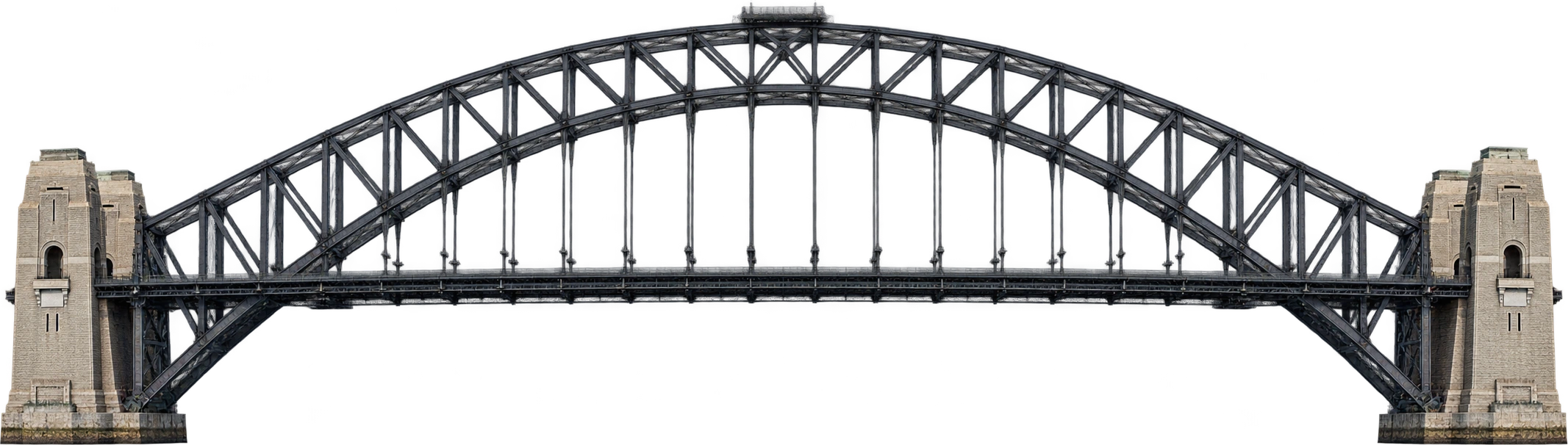 Sydney Harbour Bridge, Sydney, Australia · arch and waterline. Top of arch above mean sea level · 134 m: 134 meters.