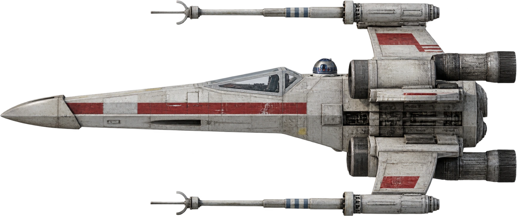 T-65 X-wing, Star Wars · original-trilogy configuration. Published fictional overall length · nose to engine stern: 13.4 meters.