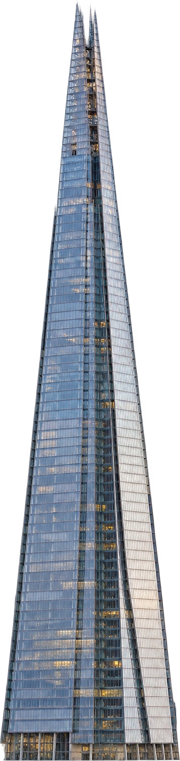 The Shard, London, United Kingdom. Entrance-datum architectural and tip height · CVU reference: 306 meters.