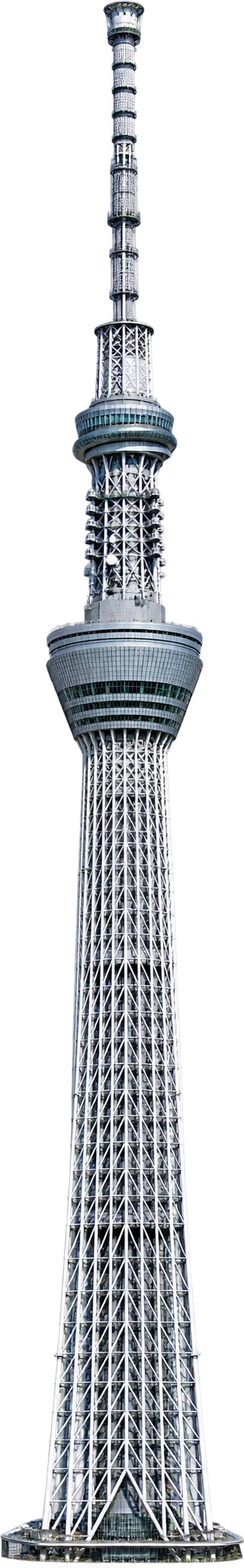 Tokyo Skytree, Tokyo, Japan. Full tower height, including antenna: 634 meters.