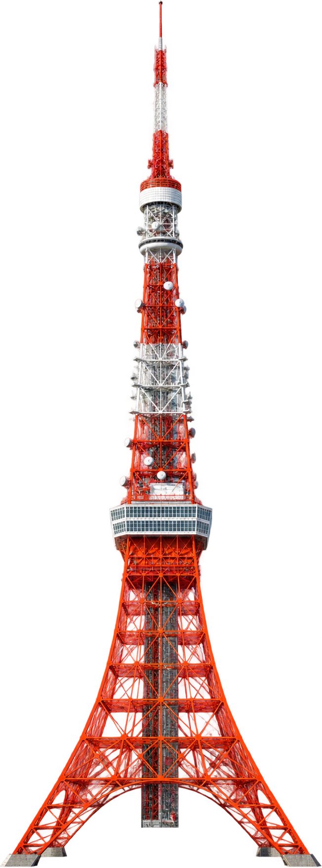 Tokyo Tower, Tokyo, Japan. Full tower height including antenna: 333 meters.