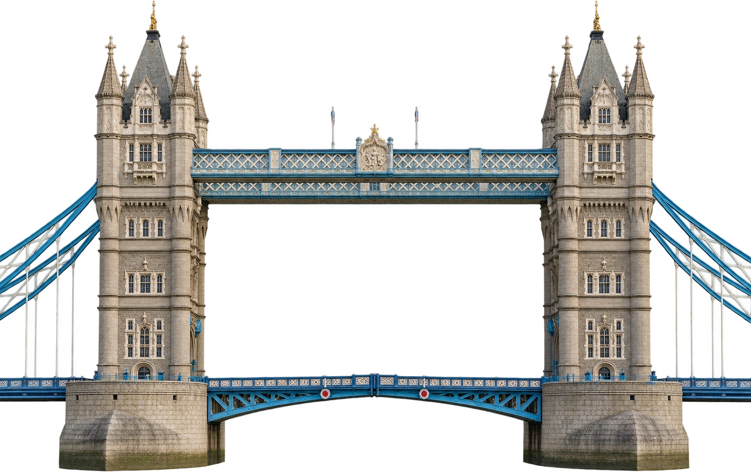 Tower Bridge high-level walkway, London, England · high-water reference. High tide to high-level walkway · 43.5 m: 43.5 meters.