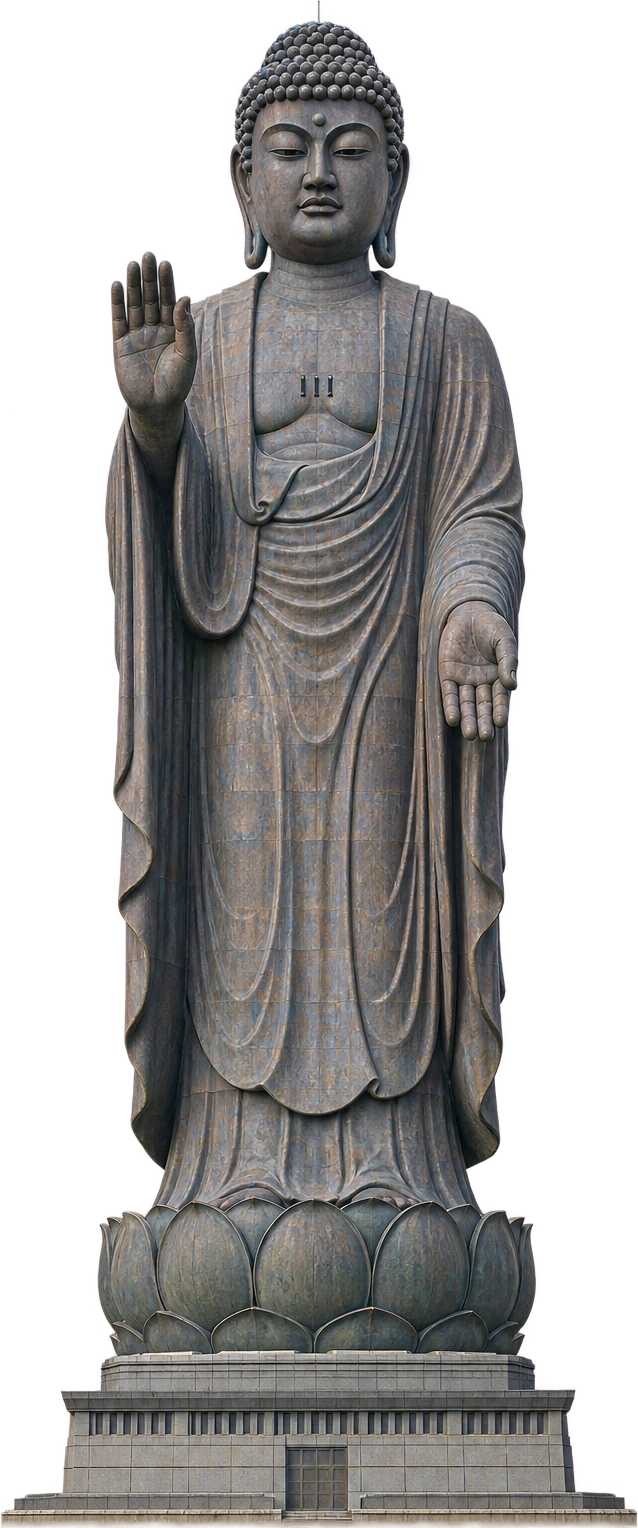 Ushiku Daibutsu, Ibaraki, Japan · base included. Full monument height, including supporting base: 120 meters.