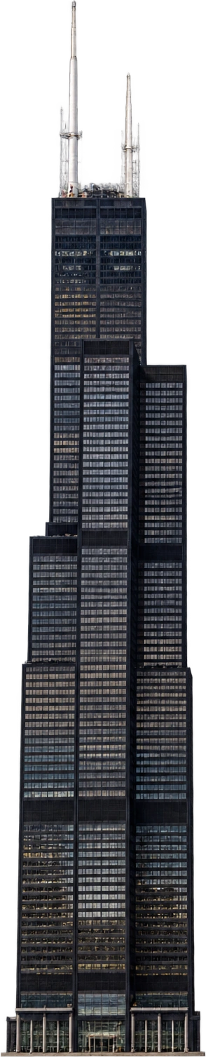 Willis Tower, Chicago, USA · antennas included. Full tip height, including broadcast antennas: 527 meters.